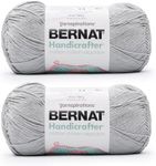 Bernat Handicrafter Cotton Gray - 2 Pack of 400g/14oz - Cotton - 4 Medium (Worsted) - 710 Yards - Knitting/Crochet