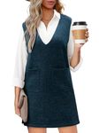 CHICZONE Sweater Dress Womens Plus Size Fall Winter Midi Dresses Ladies Knit V Neck Trendy Casual Loose Solid Sleeveless Vest Dress Vivid Blue X-Large