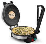 Longway Automatic Electric Roti Maker | Non-Stick Stainless Steel Press for Roti, Chapati & Parathas Multipurpose | 1 Year Warranty (1000 W, Silver)