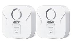 Geevon 2 Pack Water Leak Detectors for Home, 100dB Loud Water Sensor Alarm Leak Detectors with Drip Alert for Kitchen, Basements, Laundry Rooms, IP56 Waterproof(Battery Included)