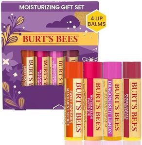 Burt's Bees Christmas Gifts, 4 Lip Balm Stocking Stuffers Products, Beeswax Bounty Set - Pomegranate, Sweet Mandarin, Coconut and Pear & Watermelon (4-Pack)