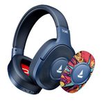 boAt 2025 Launch Rockerz Plus 550 Bluetooth Headphones, Customizable Earcups, 100Hrs Playback, 50mm Drivers, Dual Pair, Bluetooth Headphones, Wireless Headphone with Mic (Blue Psyche)