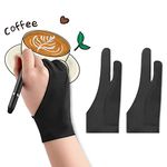 Palm Rejection Gloves with Two Fingers for Paper Sketching, iPad, Graphics Drawing Tablet, Suitable for Left and Right Hand (Small)