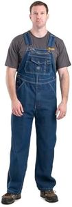 Berne Men's Heritage Unlined Washed Denim Bib Overall, 38W X 30L, Stone Wash Dark