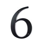 HASWARE House Number Sign 4 inch (10 cm) Modern Door Numbers Signage Plaque Street Home Address Numerals Zinc Alloy (6, Black)