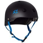 S1 Lifer Helmet - Multi-Impact & High-Impact Certified - Multiple Colours & Sizes (Black Matt with Cyan Strap, Medium 21.5" (54.6cm))