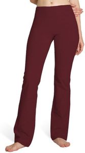 Houmous S-XXXL 29''31''33''35'' Inseam Women's Cotton Bootcut Pants Inner Pocket(Tall-35 Inseam-Wine Red, Medium)