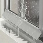 HASTHIP® 1M/39inch Window Sill Water Stopper Barrier -Silicone Door Gap Filler Self-Adhesive Rubber Over Door and Window Drip Cap Rain Deflector, Waterproof Windows Edge Sealing Strip