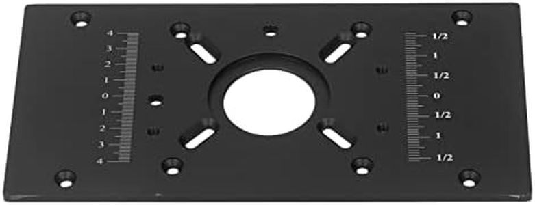 Woodworking Benches Router Plate, Aluminium Router Table Insert Plate Fine Alignment Durable Firm Fixing for Drilling (Black)