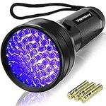 Vansky UV Torch, UV Flashlight Black Light for Pet Urine Detection,51 LED Blacklight Detector for Dog Urine,Pet Stains,Bed Bug on Carpet/Rugs/Floor【3 x AA Batteries Included】