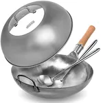 YOSUKATA Silver Round Bottom Wok Pa