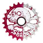 THE SHADOW CONSPIRACY 25T Cranium Durable Graphics-Based Single Speed BMX Chainring Sprocket, Color Options - Crimson Rain