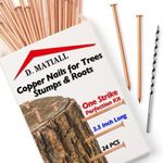 Copper Nails – 3.5 Inch Roofing Nails 24pcs – 99.95% Pure Copper Nails for Roof, Copper Flashing, Tree, Stump Remover, Roots, Landscaping & Crafts