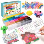 Fuse Beads Kit - 36 Colors 11,000 Melty Beads DIY Art Craft Set for Kids with 5 Pegboards, Ironing Paper, Chain Accessories, Birthday Toys for Boys Girls