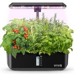 Hydroponics Growing System Indoor Garden: URUQ 12 Pods Indoor Gardening System with LED Grow Light Height Adjustable Plants Germination Kit Quiet Smart Pump - Hydroponic Planter Fresh Harvest Black