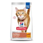 Hill's Science Diet Adult Hairball Control Light Dry Cat Food, Chicken Recipe, 15.5 lb Bag