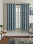 Amazon Brand - Solimo Polyester Blackout Window Curtains (Pack of 2, 5 Feet, Grey)