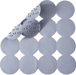 Webos Anti Slip Shower Mat: Natural Rubber Non Slip Bath Mat for Tub with Strong Suction Cups Bathtub & Tub Mats for Elderly and Kids Bathroom Square Shower Floor Stall matt (Grey, 21X21)