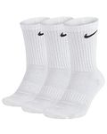 Nike Everyday Cushioned Training Socks, Pack of 3, white / black, M