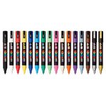 Posca PC-5M Marker | 1.8-2.5 mm Bullet Shaped Tip (Multicolor, Pack of 16)
