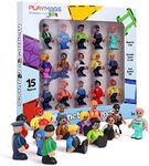 PLAYMAGS Magnetic Figures Community Figures Set of 15 Pieces - Play People Perfect for Magnetic Tiles - Product