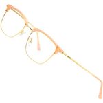 ATTCL Blue Light Blocking Glasses for men Reduce Headache [ Anti Eye Fatigue ] Non-Prescription Lens Eyeglasses BL8001 Pink+gold