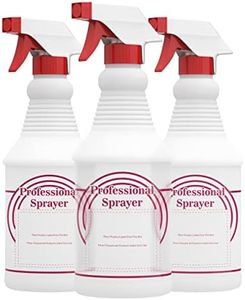 Houseables Spray Bottles, Empty Sprayer Bottle, Heavy Duty Cleaning Nozzle, 24oz, 3 Pack, Plastic, Industrial, Professional, Refillable, for Water, Alcohol, Bleach, Detailing, All Purpose Cleaner