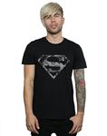 DC Comics Men's Superman Marble Logo T-Shirt Small Black