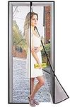 DOOREASY Premium Fire Retardant Fiberglass Screen Door, 72 Inch By 80 Inch, Pets Friendly Magnetic Easy Screen Door, Let Fresh Healthy Air Home(72"x80", Black)