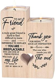 Double-Sided Printing Wooden Candle Holders-to My Friend,You are IRREPLACEABLE, Thank You for Being My Unbiological Sister.Women Female Girl Friends Personalized Custom Friendship Birthday Gift