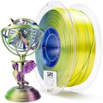 ZIRO Multicolor Gradient Silk PLA Filament 1.75mm, Silky Multicolors 3D Printer Filament, Tri-Colors 3-in-1 PLA, Dimensional Accuracy +/-0.03mm, Fit Most FDM 3D Printer, 1KG Spool, Polar Sky