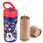 OM SUPPLIES Mickey Reusable Sipper Water Bottle Drink Bottle with built-in handle for Easy Carry School Lunch Kids Childrens 410ml (Mickey)