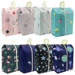 Travel Shoe Bags Waterproof Portable Shoe Storage Pouch with Handle for Men & Women (8 Pack Cute Pattern 2)