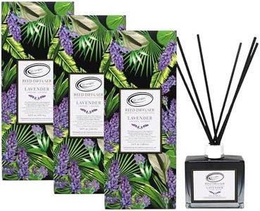 Air Jungles Lavender Scent Reed Diffuser Set with Sticks 3.4 fl oz (Pack of 3), Long-Lasting Essential Oil Air Freshener for Bathroom, Office, Gym, and Bedroom Fragrance Freshener