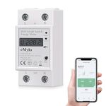 eMylo Smart Meter Energy Monitor, 1-Phase Electricity Usage Monitor, 60A 90-250V WiFi Power Monitors, 1% High Accuracy for Home Appliances/Solar/Net Metering, Smart Life APP Remote Monitoring