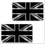 Biomar Labs® 2 x Vinyl Stickers Silver Decals UK Union Jack GB National England United Kingdom Flag Car Motorcycle Helmet B 256