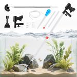 FISORAS Aquarium Gravel Cleaner, Fish Tank Cleaner Gravel Vacuum for Aquarium with 30ml Waste Remover Dropper & Cleaning Brush Suitable for Betta Fish Tank Water Changer, Wash Sand