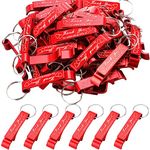 Dandat 100 Pcs Bottle Opener Keychain Bulk Thank You Wedding Favors for Guests Aluminum Wine Beer Opener Engraved Wedding Guest Gifts for Birthday Party Graduation Souvenirs(Red)