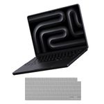 Soonjet for MacBook Pro 16 inch Case 2024-2021 M3 Pro/Max A2991 M2 A2780 M1 A2485 [100% Match Original Color] Protective Hard Case + Translucent Keyboard Cover for Laptop - Space Black Clear