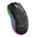 Wireless Gaming Mouse,Computer Mouse with Honeycomb Shell,11 RGB Backlit,3,400 DPI,6 Programmed Buttons,USB Receiver,Power Saving,Wireless Mouse for PC/Mac/Laptop,Black