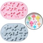 Cross Shaped Silicone Moulds，2 PCS Candy Gummy Chocolate Fondant Mould，DIY Tool Mold for Cake Decorating, Resin Necklace, Ice Cube