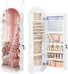SONGMICS Mirror Jewelry Cabinet Wal