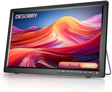 Desobry TV portatile da 15,6 pollici 1080P e sintonizzatore digitale DVB-T2, mini TV con batteria ricaricabile che supporta l'ingresso USB HDMI AV, TV 12v con telecomando e antenna