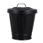 Alipis 1pc Garbage Can Waste Bin for Table Metal Tin Buckets Pails Wall Planter Tin Trash Can Plant Pots Indoor Black Desk Desktop Waste Containers Flower Pot Mini Office Iron Pencil