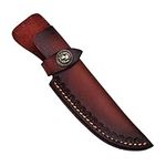 Leather Knife Sheath, Straight Knife Holster Vertical Horizontal Knife Sheaths Belt Loop Case Holder Bag for 5" Blade Knife (No Blades）