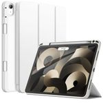 JETech Case for iPad Air 11-Inch M2 (2024), iPad Air 5/4 (2022/2020 5th/4th Generation 10.9-Inch) with Pencil Holder, Slim Tablet Cover with Soft TPU Back, Auto Wake/Sleep (White)