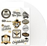 Joyclub Sublimation Sticker Paper, 60 Sheets 8.5x11 Glossy Transparent Waterproof Sticker Paper Vinyl for Sublimation Inkjet Printer and Heat Press, High Clarity for Mugs and Labels