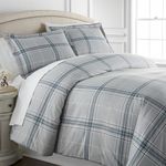 Southshore Fine Living, Inc. Vilano Plaid Collection - Premium Quality, All-Season Down Alternative Easy Case, Over-Sized 3-Piece Comforter Set, King/California King, Grey