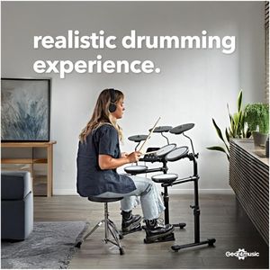 VISIONDRUM Compact Mesh Drum Set – Black Electronic Kit