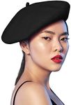 Skeleteen Black French Style Beret - Women's Classic Beret Hat For Casual Use - 1 Piece